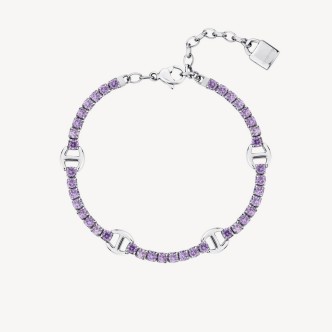 1 - Bracciale donna Brosway Desideri viola Amicizia acciaio con zirconi BEI077