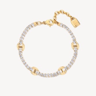 1 - Brosway Desideri women's golden bracelet Friendship steel with zircons BEI078