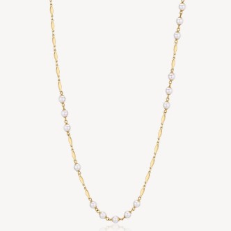 1 - Brosway Affinity women's golden steel necklace with pearls BFF157