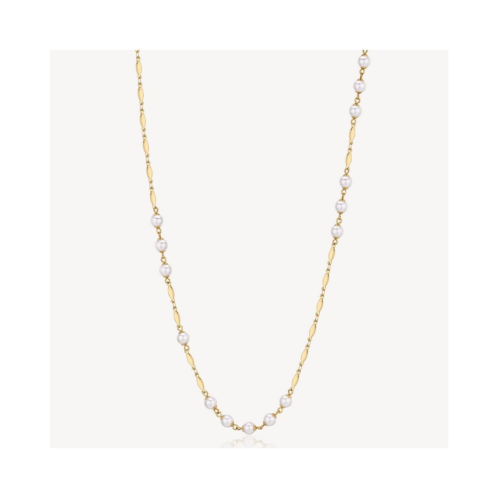 1 - Brosway Affinity women's golden steel necklace with pearls BFF157