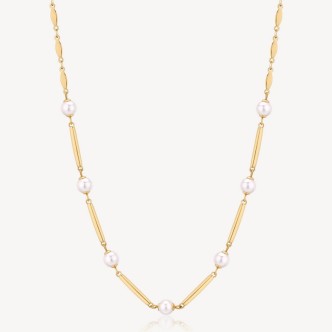 1 - Brosway Affinity women's golden steel necklace with pearls BFF161