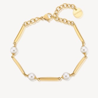 1 - Brosway Affinity woman bracelet golden steel with pearls BFF165