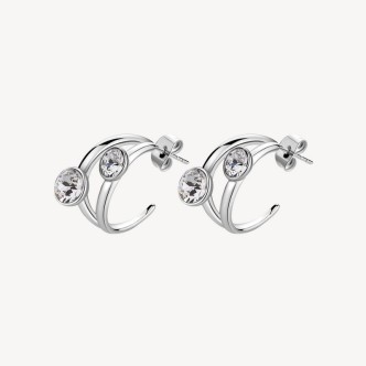 1 - Brosway Affinity BFF170 steel woman hoop earrings with crystals