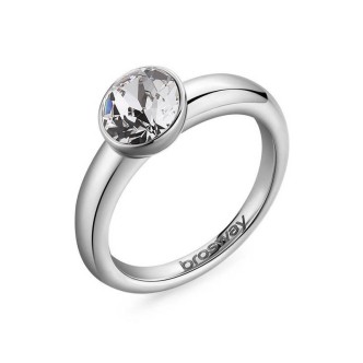 1 - Brosway Affinity BFF172B steel solitaire woman ring with crystals