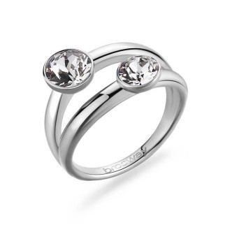 1 - Anello donna doppio Brosway Affinity BFF174B acciaio con cristalli