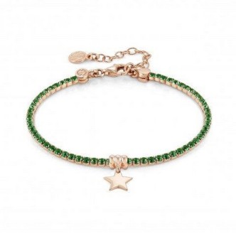 1 - Bracciale donna stella Nomination verde Chic & Charm 148612/029 Argento 925