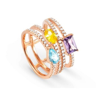 1 - Nomination Color Wave rosè woman ring 149800/026/006 316L steel