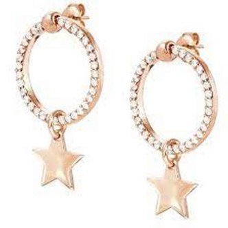 1 - Nomination woman star hoop earrings 925 silver with zircons 148618/090