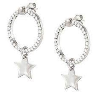 1 - Nomination woman star hoop earrings 925 silver with zircons 148618/089