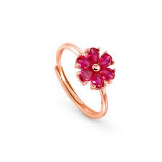 1 - Anello donna fiore Nomination Sweetrock Argento 925 rosato con zirconi 148036/044