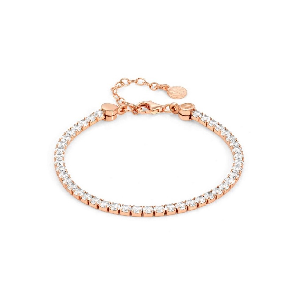 1 - Woman Tennis Bracelet Silver Nomination rose with zircon 148617/011