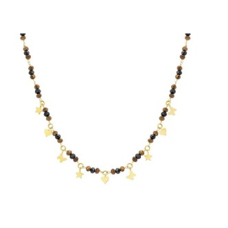 1 - Woman Necklace Silver Nomination Mon Amour golden with rhinestones 027256/050