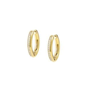 1 - Women's gold plated Nomination Affinity hoop earrings with zircons 028607/012