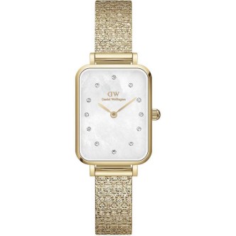 1 - Orologio donna Daniel Wellington Quadro Lumine dorato con cristalli DW00100582