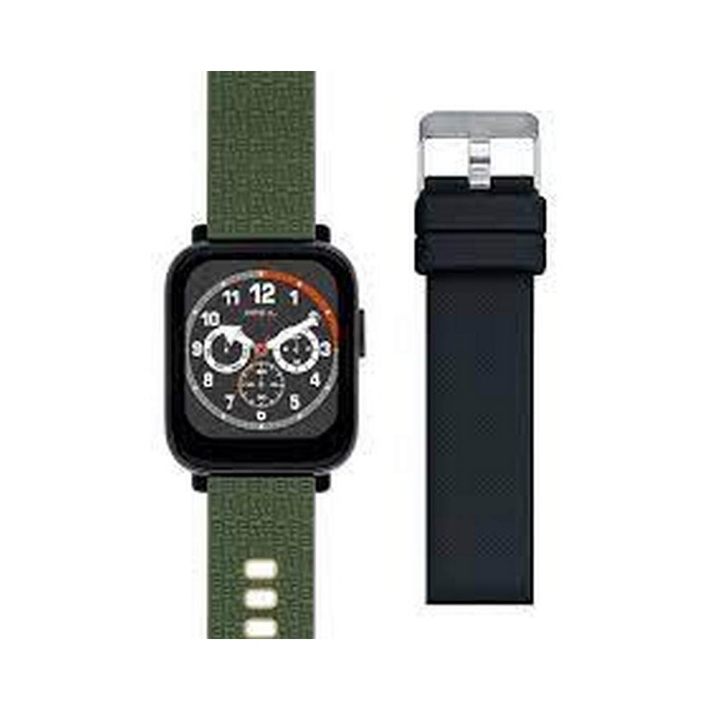 1 - Smartwatch unisex Breil Tribe SBT-1 silicone verde cassa nera EW0609 doppio cinturino