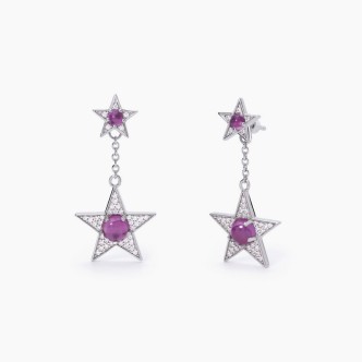 1 - Mabina star pendant woman earrings 925 silver with zircons 563558