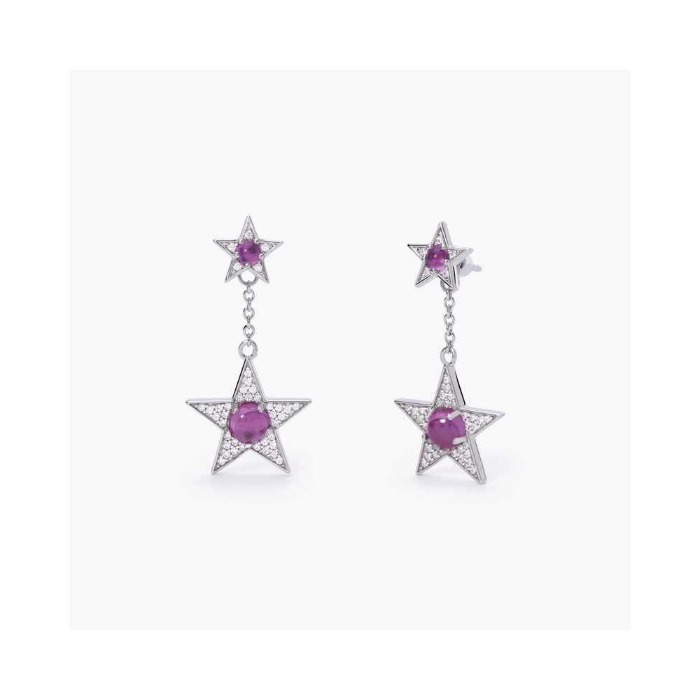 1 - Mabina star pendant woman earrings 925 silver with zircons 563558