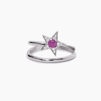 1 - Woman ring Mabina star 925 Silver with zircons 523275