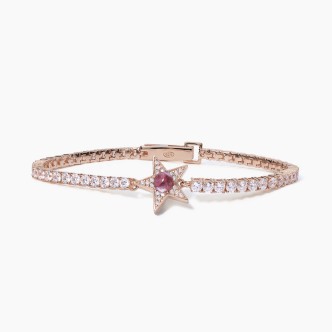 1 - Bracciale Tennis rosato donna Mabina stella Argento 925 con zirconi 533652-M