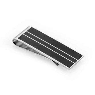 1 - Men's money clip Nomination STRONG black steel with diamonds 028309/002