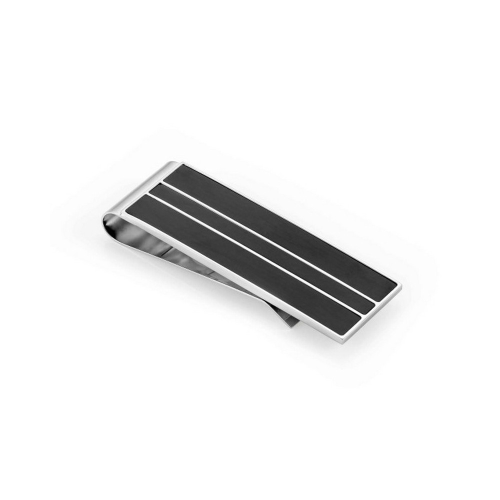 1 - Men's money clip Nomination STRONG black steel with diamonds 028309/002