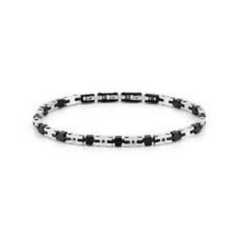 1 - Bracciale uomo Nomination STRONG acciaio PVD Nero con diamanti 028316/030