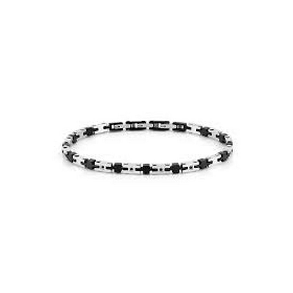 1 - Nomination STRONG man bracelet in black PVD steel with diamonds 028316/030