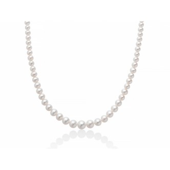 1 - Woman necklace with pearl thread Miluna PCL2210V 18Kt White Gold