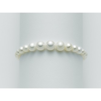 1 - Woman bracelet with pearl thread Miluna PBR1084V 18Kt White Gold