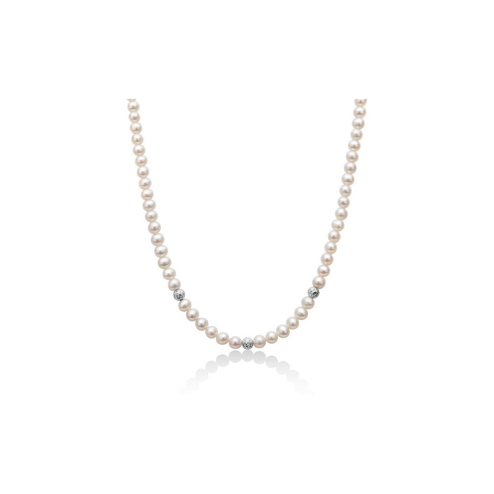 1 - Collana donna filo di perla Miluna PCL6111 Oro Bianco 18Kt