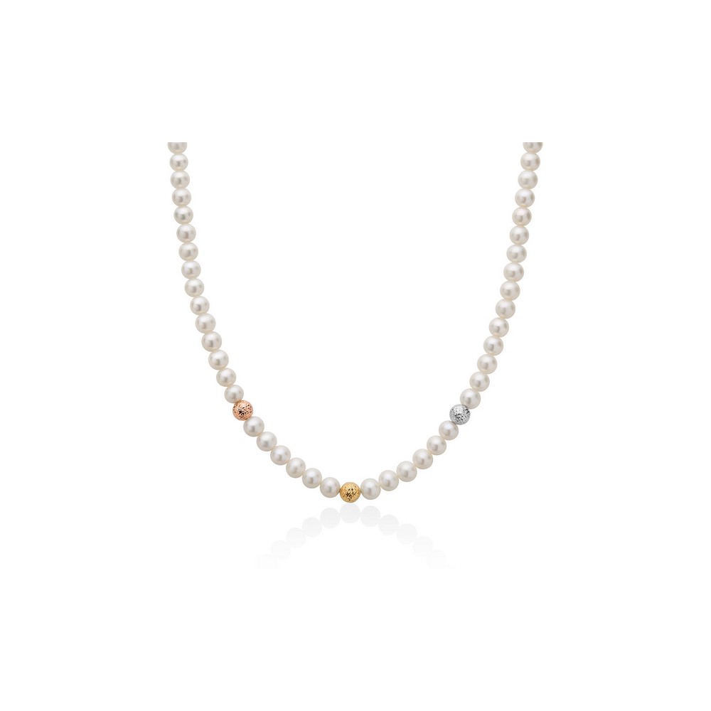 1 - Collana donna filo di perla Miluna PCL5631V Oro Bianco 18Kt