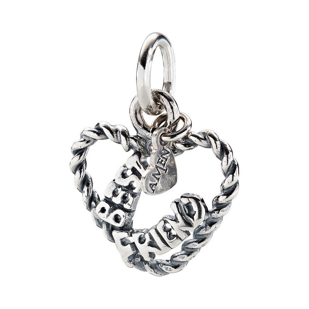 1 - Charm heart Best Friend woman Amen Silver 925 CH-FA08