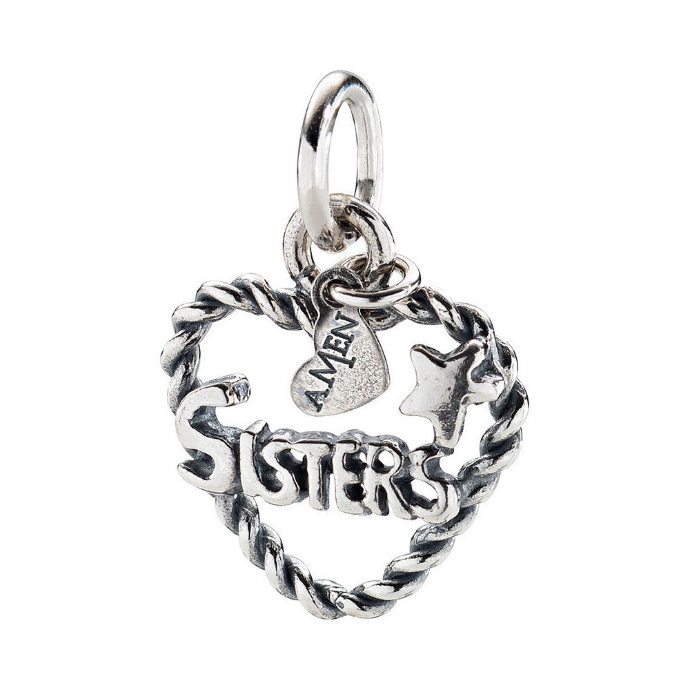 1 - Charm cuore Sorella donna Amen Argento 925 CH-FA09