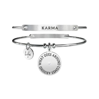 1 - Bracciale Kidult 731243 ciondolo in acciaio 316L con frase e cristalli collezione Spirituallity