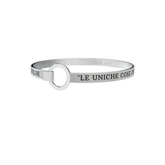 1 - Bracciale Kidult 731309 rigido in acciaio 316L con frase O. Wilde collezione Philosophy