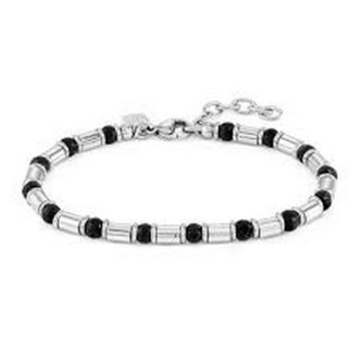 1 - Bracciale uomo Nomination Instinct acciaio con pietre nere 027920/036