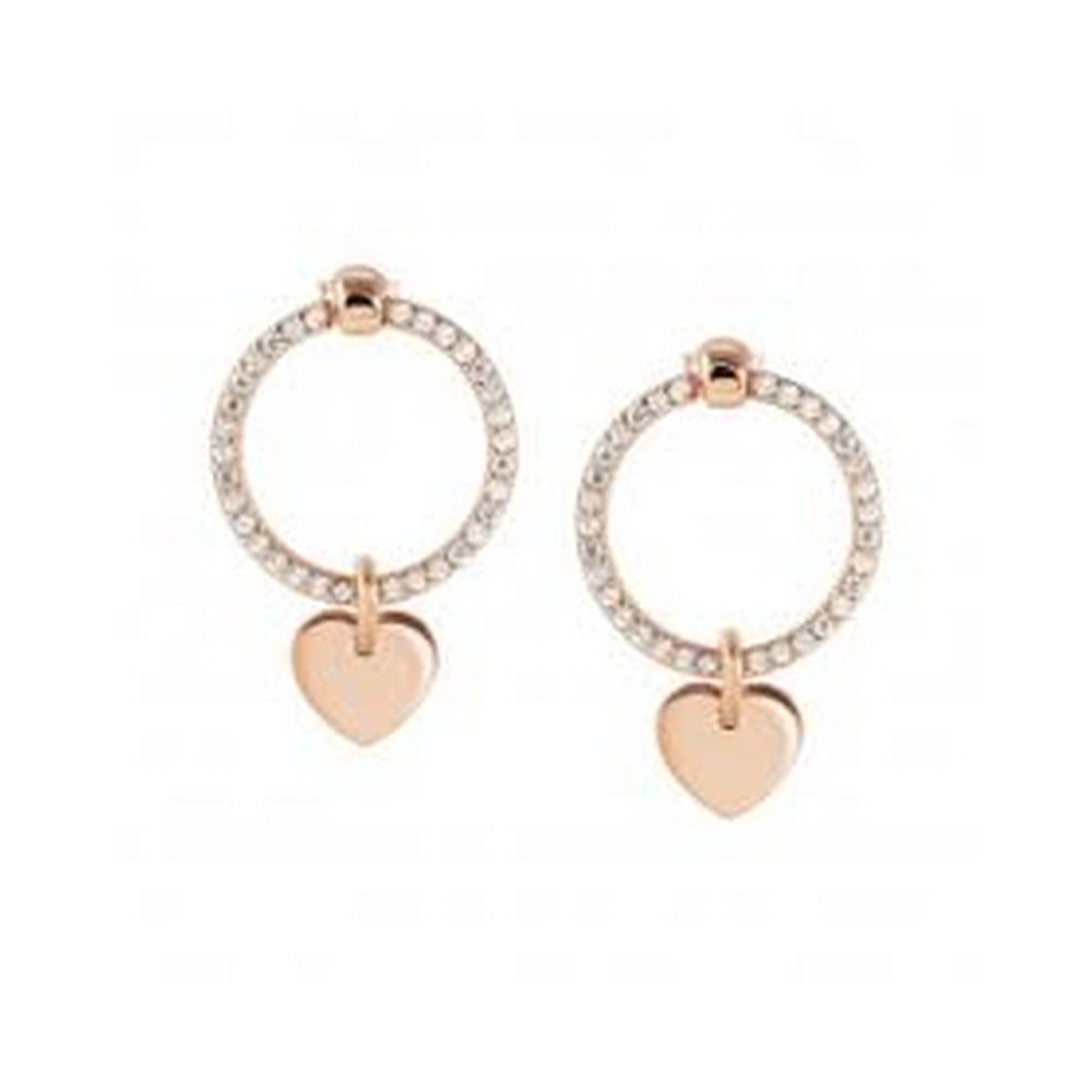 1 - Women's heart hoop earrings rosé Nomination Chic & charm 148618/087