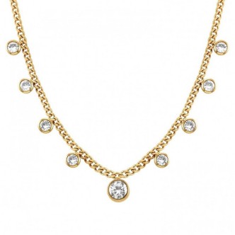 1 - Nomination STARDUST woman golden necklace with light points, steel and zircons 028112/012