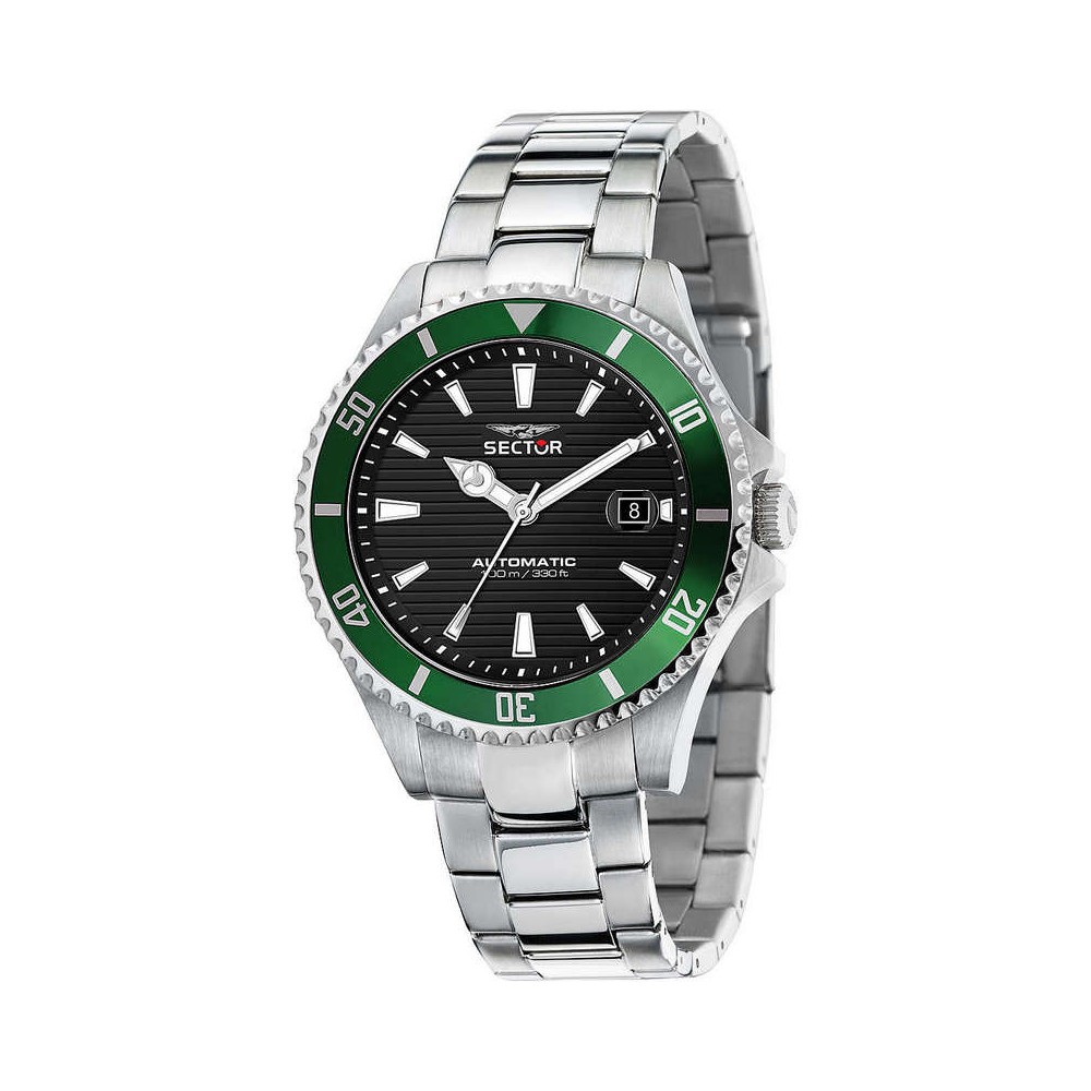 1 - Orologio uomo Sector Automatico 230 acciaio nero e verde R3223161008