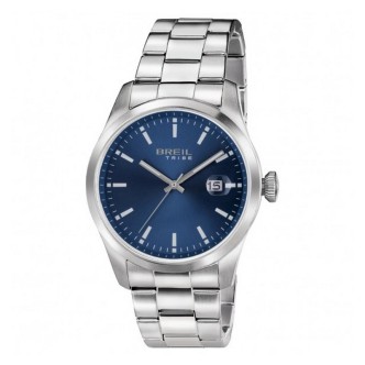 1 - Orologio solo tempo uomo Breil Tribe Classic Elegance EW0596 acciaio fondo blu