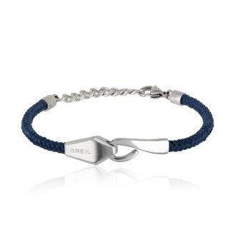 1 - Men's Breil TJ2412 bracelet in Bilux steel with blue cordura strap. Length 16 cm with lobster clasp