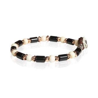 1 - Bracciale uomo Gerba FASHIONABLE 04 Murrine, Onice ed Argento 925