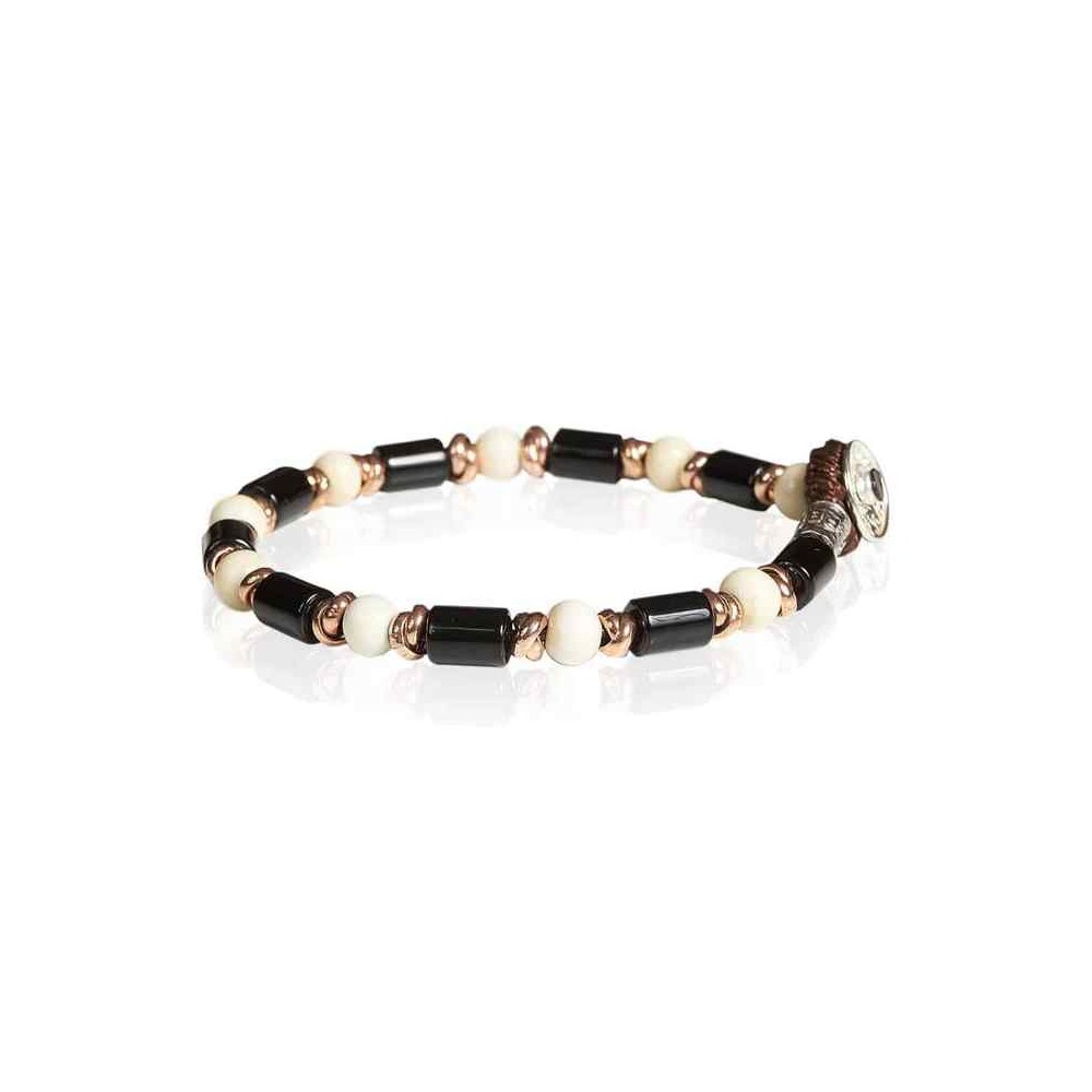 1 - Gerba men's bracelet FASHIONABLE 04 Murrine, Onyx and 925 Silver