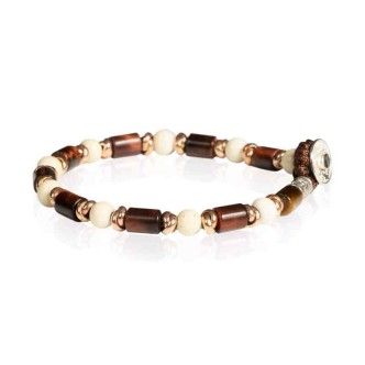 1 - Bracciale uomo Gerba FASHIONABLE 05 Murrine, Occhio di Tigre ed Argento 925