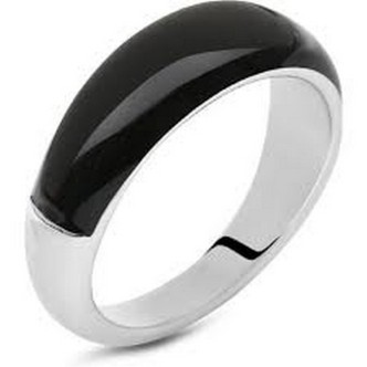 1 - Stroili Lady Sweet woman ring black enamel 1682820 steel mis. 14