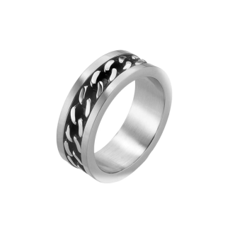 1 - Stroili Man Code men's ring with chain 1624978 steel size 20