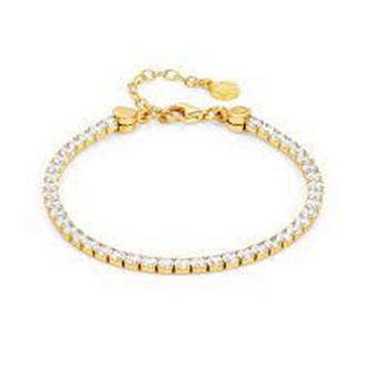 1 - Woman Tennis Nomination bracelet Silver 925 golden with zircons 148617/012