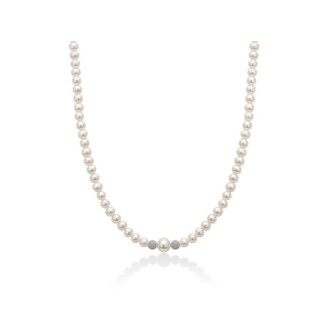 1 - Collana donna Miluna Oro Bianco 18Kt con boulè di perle PCL3079V