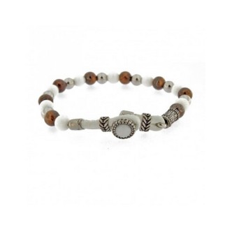 1 - Gerba man bracelet 925 Silver LAB047 with tiger eye and agate