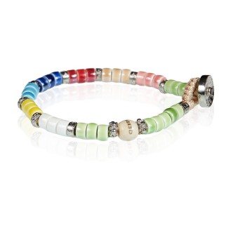 1 - Gerba man bracelet LC10 multicolor ceramic and bone